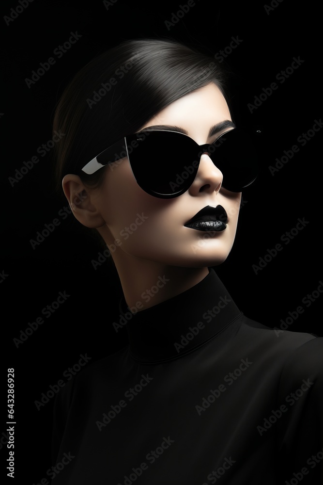 Woman wearing black sunglasses fashion