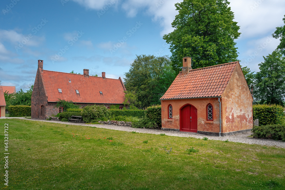 Small house at St. Mary Church grounds former Carmelite Priory - Helsingor, Denmark