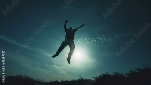 silhouette of a person jumping © Karen
