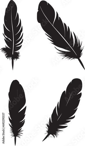 feather vector black color illustration