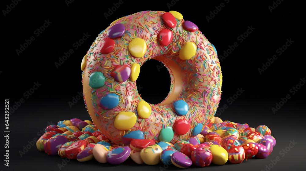 Donut candies sweets recipe cotton cake mini baked picture AI generated art