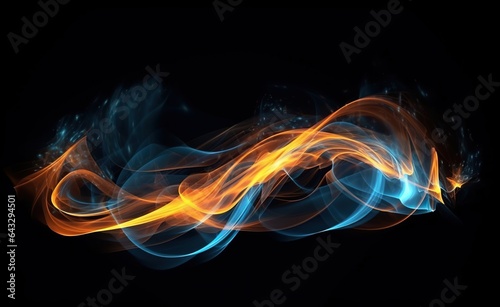 Fire blue flame and flame flash on dark background