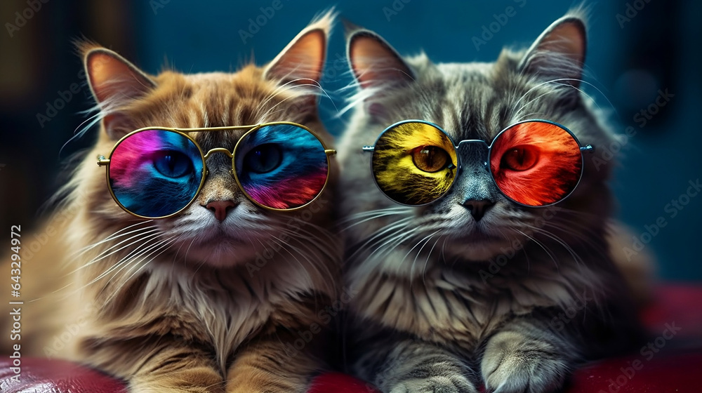 Cool Cats with Glasses generative ai