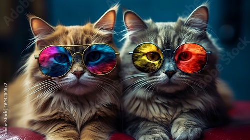 Cool Cats with Glasses generative ai