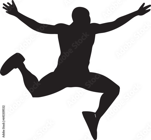 Man Jumping pose vector silhouette illustration black color