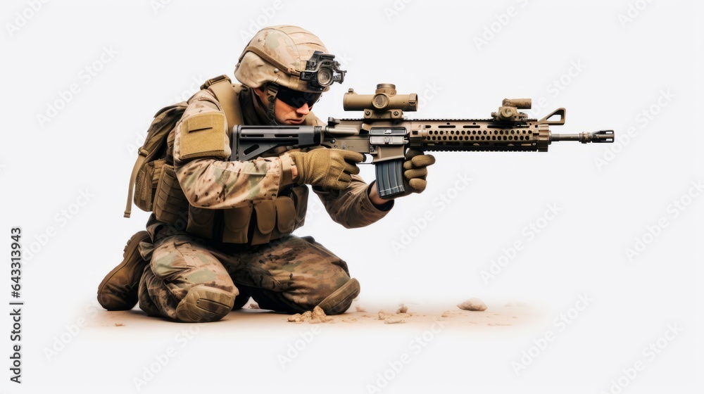 soldier in a kneeling position holding a rifle soldier in a kneeling position holding a rifle