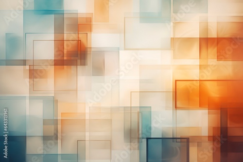 Translucent overlapping blocks of neutral colors, including burnt orange abstract. Generated AI