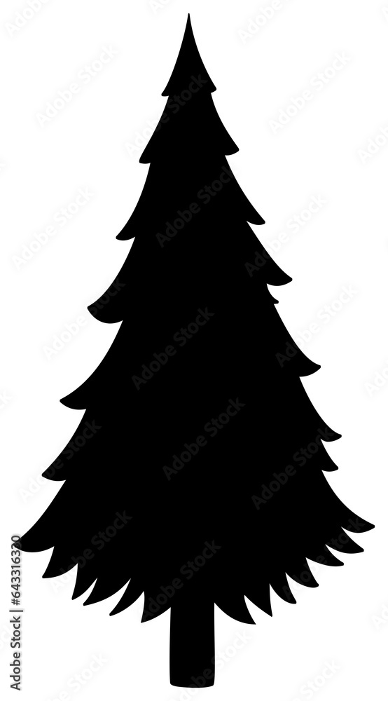 Obraz premium Pine tree silhouette icon. 