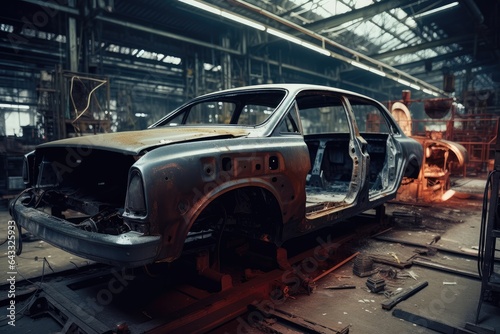 A car being processed in the factory © evening_tao