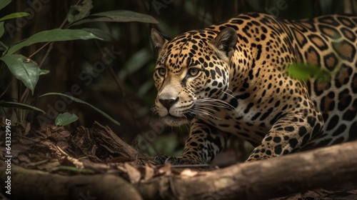 Jaguar in the wild  Panthera onca  South America