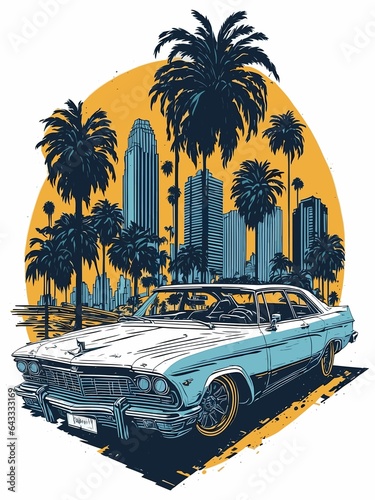 Colorful shadow design artwork, professional realistic car photography