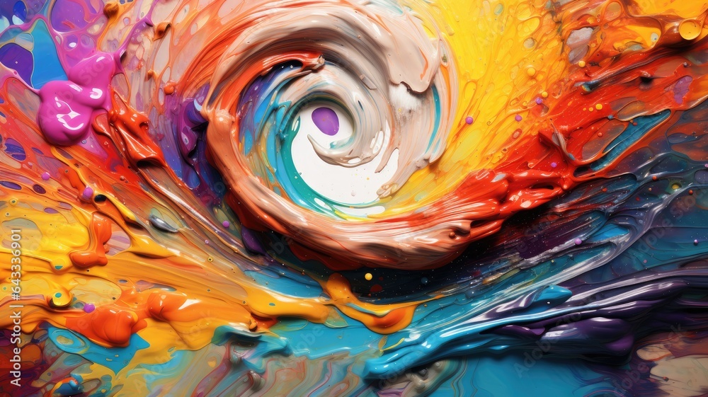 A paint palette with vibrant colors mixing and swirling, depicting the dynamic and imaginative nature of creative thinking A paint palette with vibrant colors mixing and swirling, depicting the dynamic and imaginative nature of creative thinking