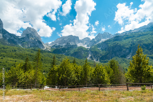 Trailhead on the Valbona Valley trekking to Theth, Theth National Park, Albanian Alps, Valbona Albania