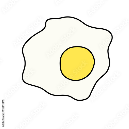 fried egg isolated on white background