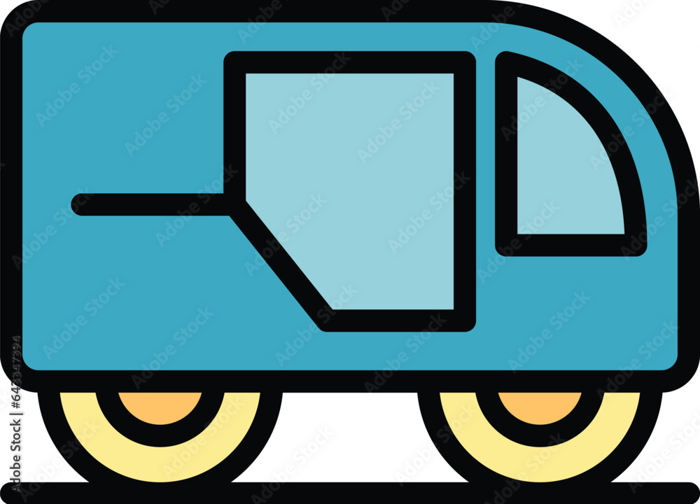 Myanmar tricycle icon outline vector. Old bike. Indian trishaw color flat Myanmar tricycle icon outline vector. Old bike. Indian trishaw color flat