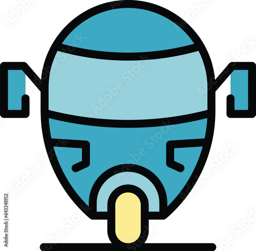 Tuktuk tricycle icon outline vector. Indian bike. Asia tuk color flat