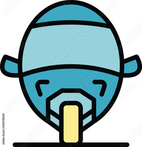 Bajaj tricycle icon outline vector. Old trishaw. Asia tuk color flat
