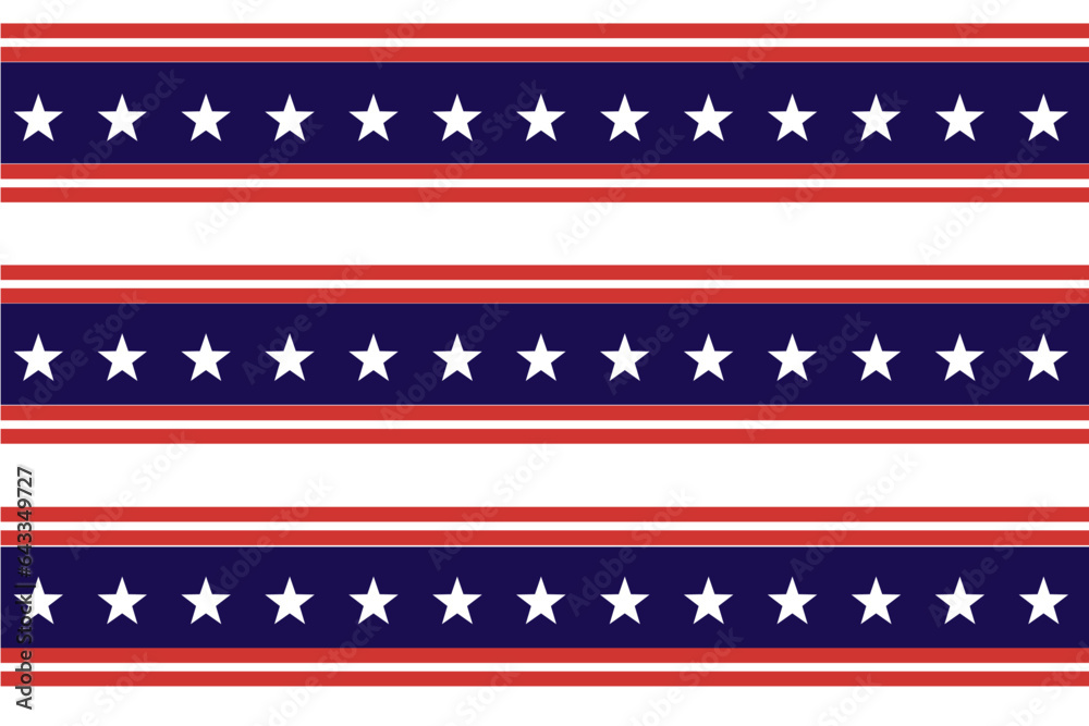 USA Flag Stars and Stripes Seamless Pattern, 4th of July Red, Blue, White Stars and Lines Background for Celebration Holiday, American President Day, memorial day, Vector Illustration USA Flag Stars and Stripes Seamless Pattern, 4th of July Red, Blue, White Stars and Lines Background for Celebration Holiday, American President Day, memorial day, Vector Illustration