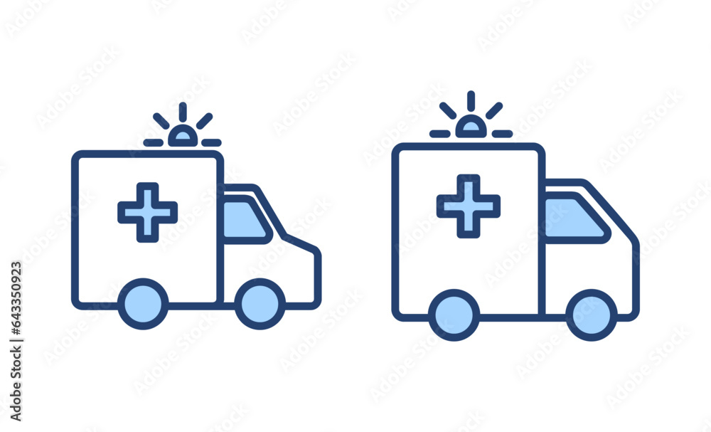 Ambulance icon vector. ambulance truck sign and symbol. ambulance car Ambulance icon vector. ambulance truck sign and symbol. ambulance car