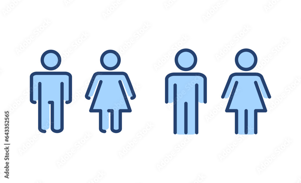 Man and woman icon vector. male and female sign and symbol. Girls and boys Man and woman icon vector. male and female sign and symbol. Girls and boys