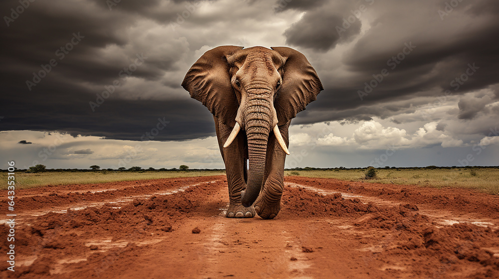 Fototapeta premium Free_photo_elephant_on_the_road