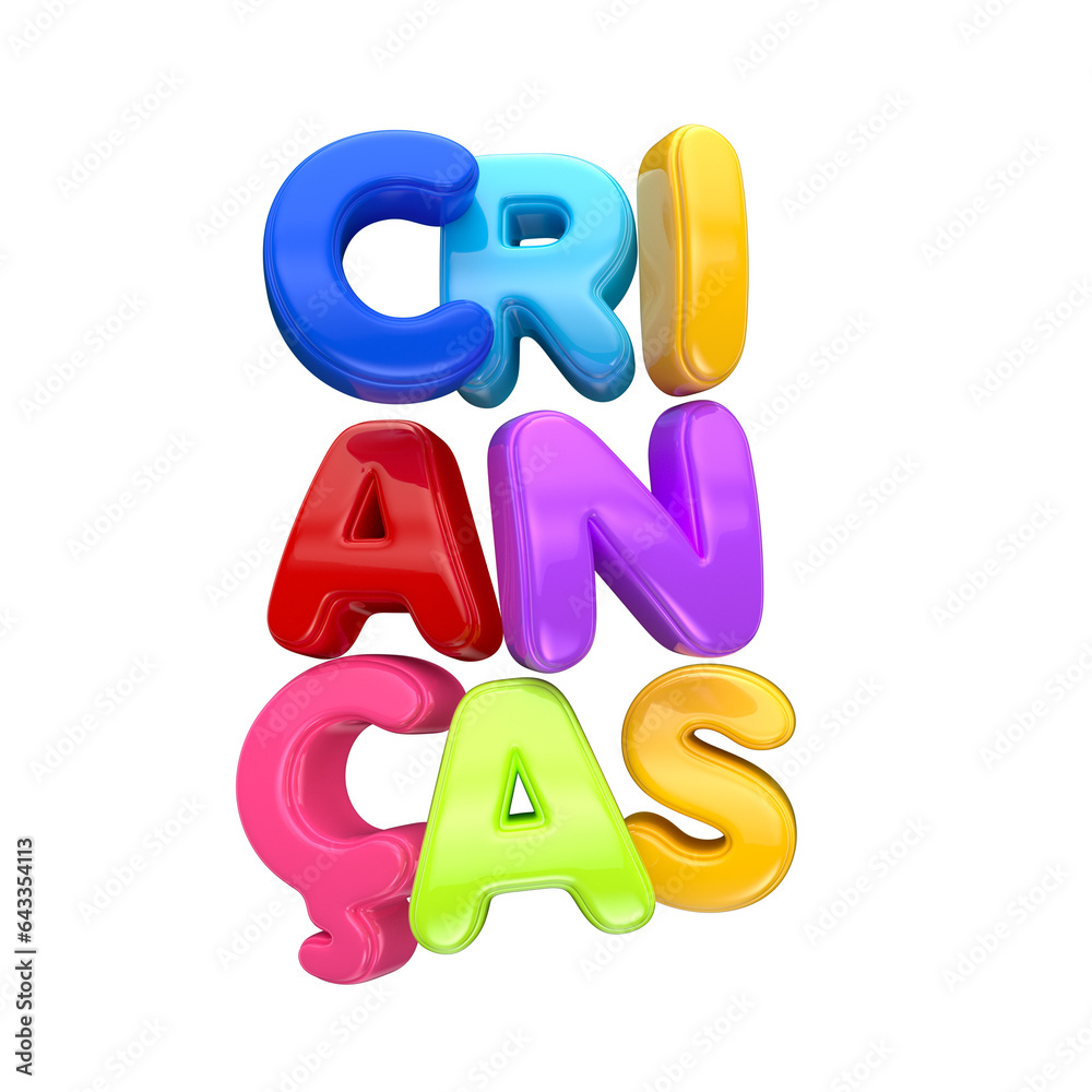 children's day label in 3d render for marketing campaign in brazil in portuguese children's day label in 3d render for marketing campaign in brazil in portuguese