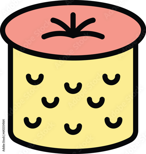 Frame panettone icon outline vector. Cake food. Baked slice color flat