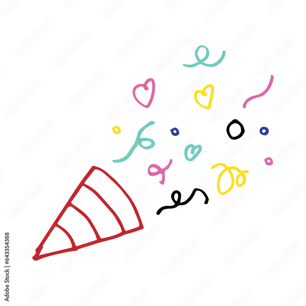 Fototapeta premium Cone and confetti illustration