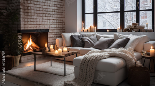 Cozy winter composition in the interior of a European city apartment, detailed home decor  © Jula Isaeva 