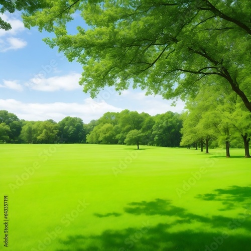 Green forest with many trees
