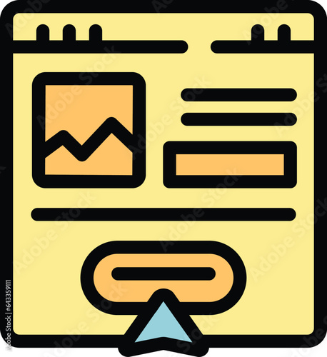 Web search icon outline vector. Modern facility. Modern accommodation color flat