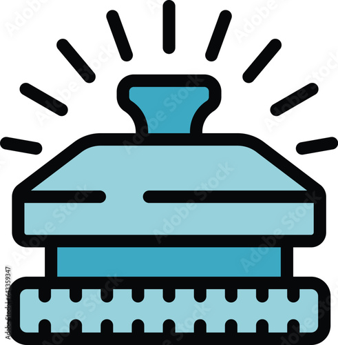 Hotel bell icon outline vector. Hostel facility. Modern resource color flat