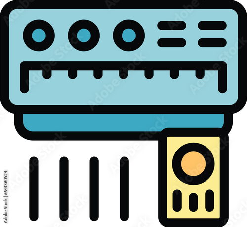 Air conditioner icon outline vector. Modern room. Motel facility color flat
