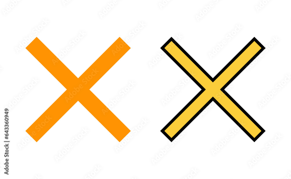 Obraz premium Close icon set for web and mobile app. Delete sign and symbol. cross sign