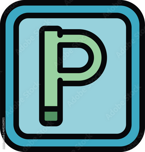 Parking icon outline vector. Hostel facility. Modern city color flat