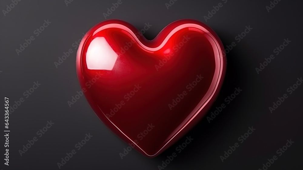 red heart on white background. generative ai red heart on white background. generative ai