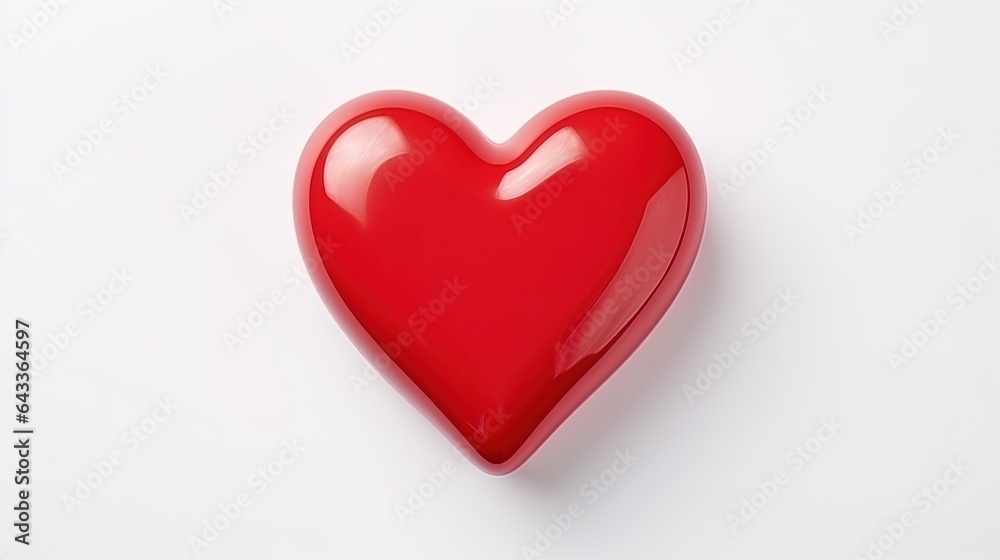 red heart on white background. generative ai