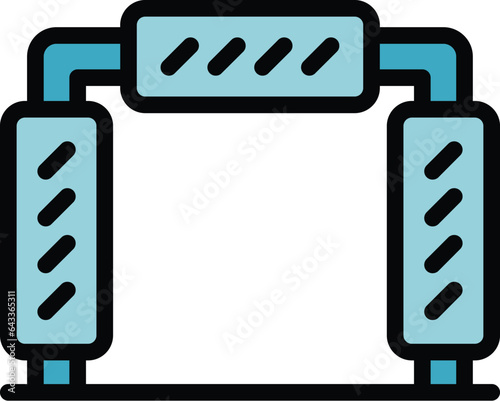 Automated car wash stand icon outline vector. Auto service. Automatic cleaner color flat
