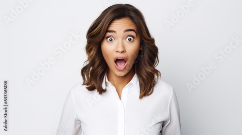 businesswoman with expression on face