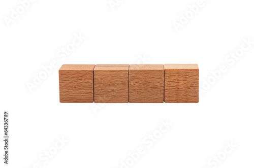 Square wooden blocks on white background. wood blocks cube.