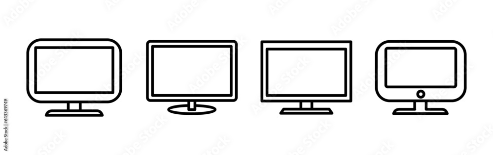 Computer icon vector. computer monitor icon. Computer icon vector. computer monitor icon.