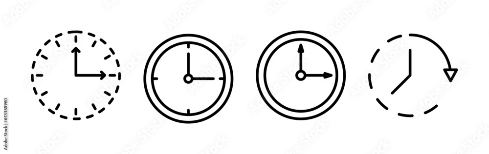 Clock icon. Time icon vector. Clock icon in trendy flat style isolated Clock icon. Time icon vector. Clock icon in trendy flat style isolated