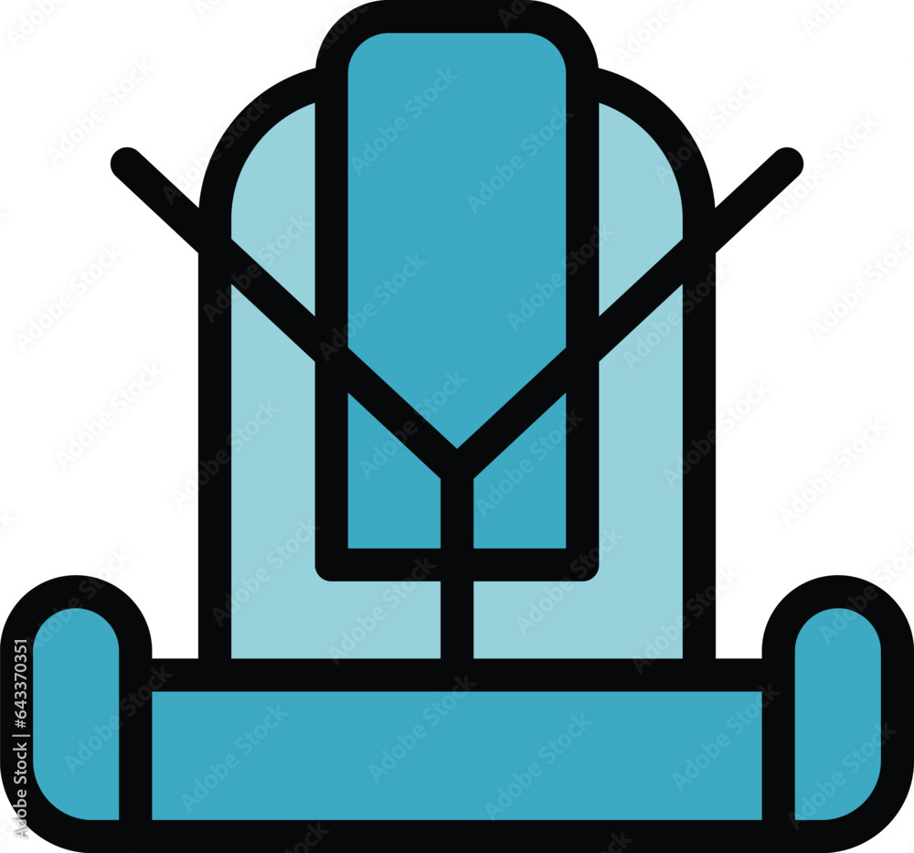Protect kid belt icon outline vector. Car safety. Drive accident color flat Protect kid belt icon outline vector. Car safety. Drive accident color flat