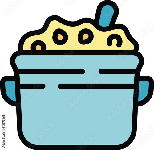 Boiled buckwheat icon outline vector. Field nature. Crop stem color flat