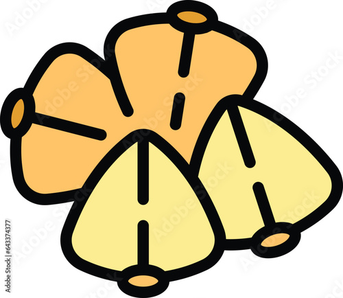 Buckwheat pile icon outline vector. Seed cereal. Botanical seed color flat