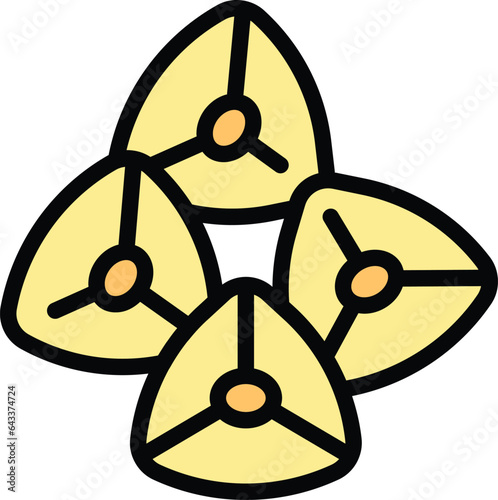 Seed buckwheat icon outline vector. Flower plant. Organic stem color flat