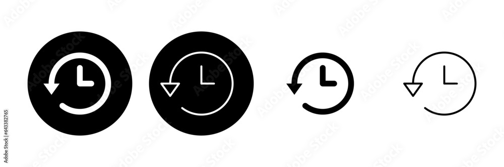History icon set. recent event history History icon set. recent event history
