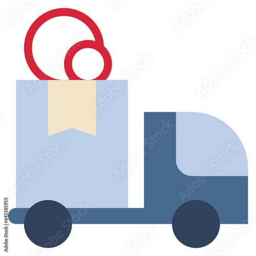 delivery gift truck services flat style