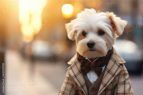 Cute dog wearing preppy style © kramynina