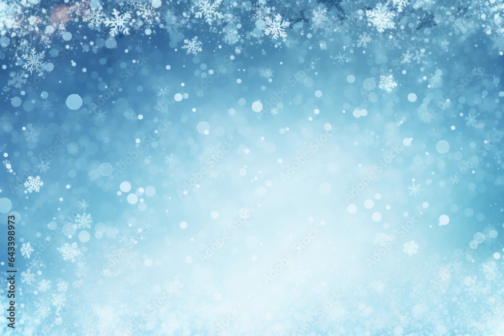 Christmas snowflakes blue background